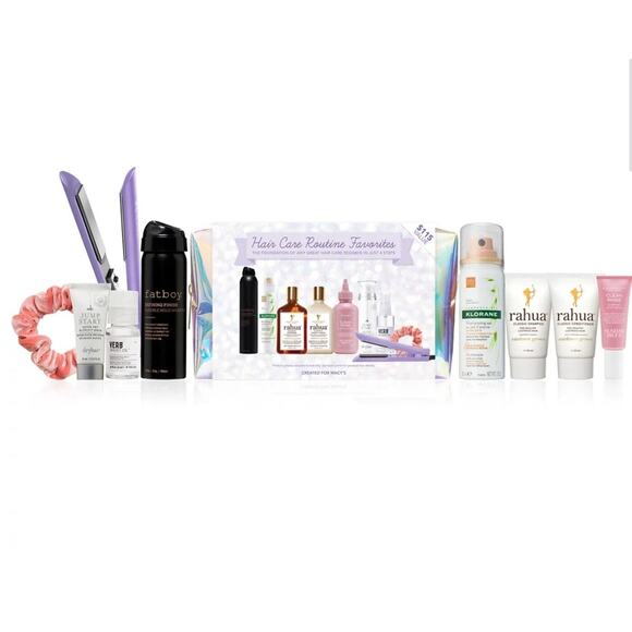 HAIR CARE ROUTINE FAVORITES GIFT SET MACY'S 9 PC SHAMPOO CONDITIONER MINI IRON - Picture 2 of 7